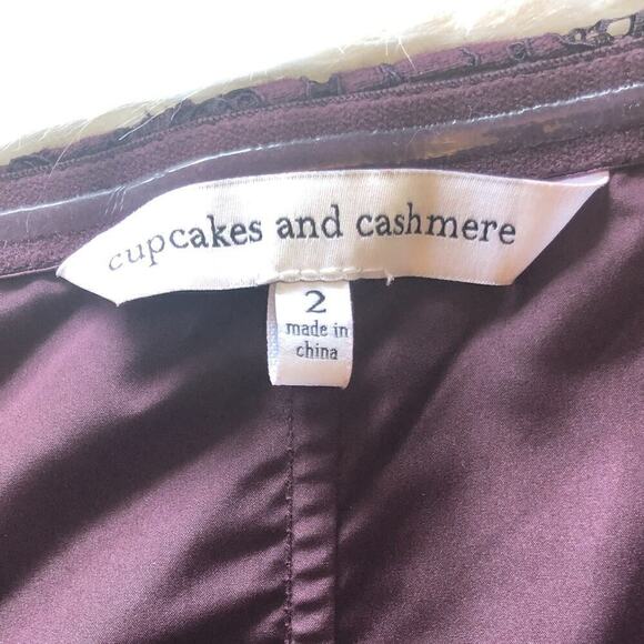 Cupcakes & Cashmere Purple Lace Off Shoulder Sleeveless Dress Size 2 - Picture 4 of 8